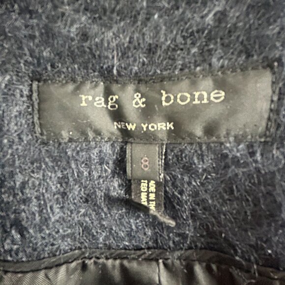 Rag & Bone Womens Mohair Wool Cardigan Jacket Charcoal Size 8 Open Front Lined - Picture 3 of 10